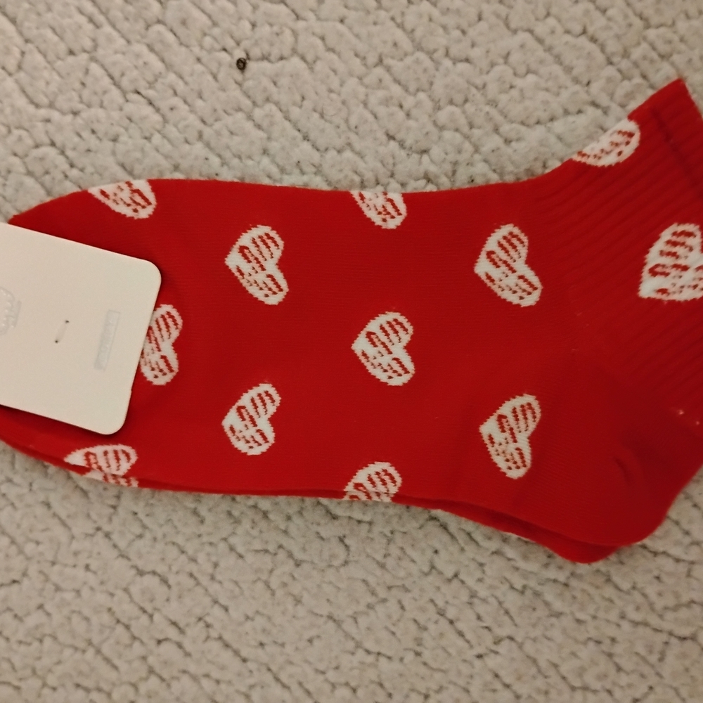 Red Heart Patterned Socks